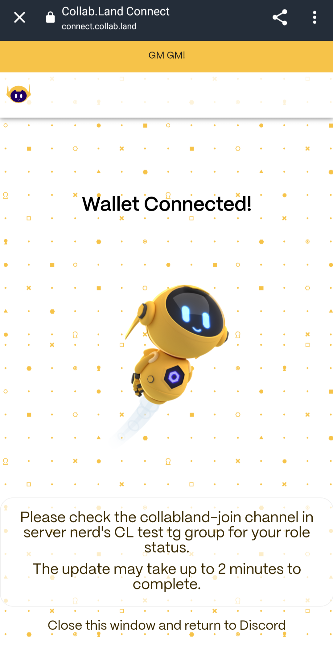Wallet connected success image